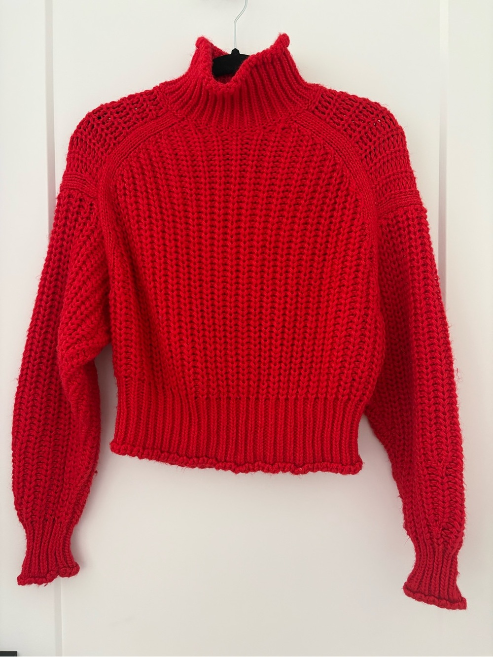 H&M Red Chunky Turtleneck Sweater